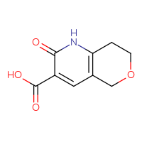 Chemical structure of 2-oxo-1H,2H,5H,7H,8H-pyrano[4,3-b]pyridine-3-carboxylic acid - CSSB00011519672