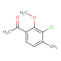 Chemical structure of 1-(3-chloro-2-methoxy-4-methylphenyl)ethan-1-one - CSSB00010936405