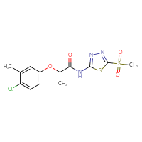 Chemical structure of 2-(4-chloro-3-methylphenoxy)-N-(5-methanesulfonyl-1,3,4-thiadiazol-2-yl)propanamide - CSSB00121608698
