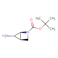 Chemical structure of tert-butyl (1S,4S,5S)-5-amino-2-azabicyclo[2.1.0]pentane-2-carboxylate - CSSB21474534492