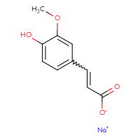 Chemical structure of sodium 3-(4-hydroxy-3-methoxyphenyl)prop-2-enoate - CSSB00000055555