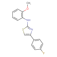 Chemical structure of 4-(4-fluorophenyl)-N-(2-methoxyphenyl)-1,3-thiazol-2-amine - CSSB02125428301
