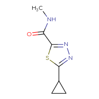 Chemical structure of 5-cyclopropyl-N-methyl-1,3,4-thiadiazole-2-carboxamide - CSSB02283621769