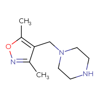 Chemical structure of 1-[(3,5-dimethyl-1,2-oxazol-4-yl)methyl]piperazine - CSSB00000245846