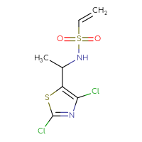 Chemical structure of N-[1-(2,4-dichloro-1,3-thiazol-5-yl)ethyl]ethene-1-sulfonamide - CSSB21332109042