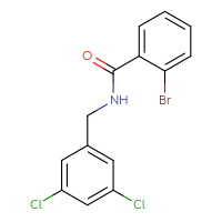 Chemical structure of 2-bromo-N-[(3,5-dichlorophenyl)methyl]benzamide - CSSB02022214440