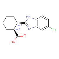 Chemical structure of rac-(1R,2S)-2-(5-chloro-1H-1,3-benzodiazol-2-yl)cyclohexane-1-carboxylic acid - CSSB20620675071
