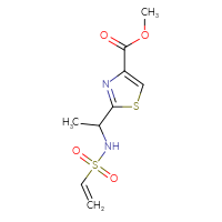 Chemical structure of methyl 2-(1-ethenesulfonamidoethyl)-1,3-thiazole-4-carboxylate - CSSB21332109029