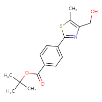Chemical structure of tert-butyl 4-[4-(hydroxymethyl)-5-methyl-1,3-thiazol-2-yl]benzoate - CSSB06588088292