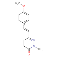 Chemical structure of 6-[2-(4-methoxyphenyl)ethenyl]-2-methyl-2,3,4,5-tetrahydropyridazin-3-one - CSSB02495351459