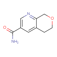 Chemical structure of 5H,6H,8H-pyrano[3,4-b]pyridine-3-carboxamide - CSSB01148676050