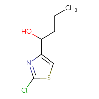 Chemical structure of 1-(2-chloro-1,3-thiazol-4-yl)butan-1-ol - CSSB21246440254