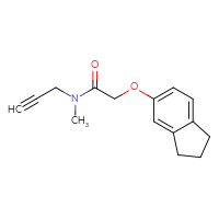 Chemical structure of 2-(2,3-dihydro-1H-inden-5-yloxy)-N-methyl-N-(prop-2-yn-1-yl)acetamide - CSSB00030027705