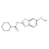 Chemical structure of N-(6-methoxy-1,3-benzothiazol-2-yl)cyclohexanecarboxamide - CSSB00026299272