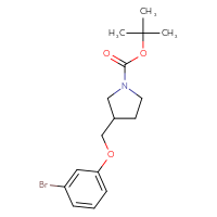 Chemical structure of tert-butyl 3-[(3-bromophenoxy)methyl]pyrrolidine-1-carboxylate - CSSB00010211235