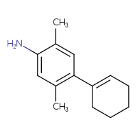Chemical structure of 4-(cyclohex-1-en-1-yl)-2,5-dimethylaniline - CSSB02136172798