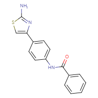 Chemical structure of N-[4-(2-amino-1,3-thiazol-4-yl)phenyl]benzamide - CSSB00000700586