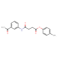 Chemical structure of 4-methylphenyl 3-[(3-acetylphenyl)carbamoyl]propanoate - CSSB00020581402