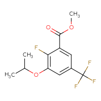Chemical structure of methyl 2-fluoro-3-(propan-2-yloxy)-5-(trifluoromethyl)benzoate - CSSB06630655596
