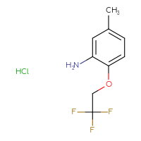 Chemical structure of 5-methyl-2-(2,2,2-trifluoroethoxy)aniline hydrochloride - CSSB00025718264