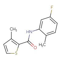 Chemical structure of N-(5-fluoro-2-methylphenyl)-3-methylthiophene-2-carboxamide - CSSB00103413642