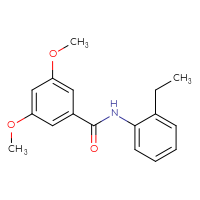 Chemical structure of N-(2-ethylphenyl)-3,5-dimethoxybenzamide - CSSB00028001480