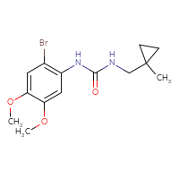 Chemical structure of 1-(2-bromo-4,5-dimethoxyphenyl)-3-[(1-methylcyclopropyl)methyl]urea - CSSB02042900538