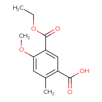 Chemical structure of 5-(ethoxycarbonyl)-4-methoxy-2-methylbenzoic acid - CSSB00133395501
