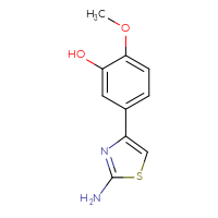 Chemical structure of 5-(2-amino-1,3-thiazol-4-yl)-2-methoxyphenol - CSSB00103041032