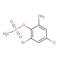 Chemical structure of 2-bromo-4-chloro-6-methylphenyl methanesulfonate - CSSB00113609380