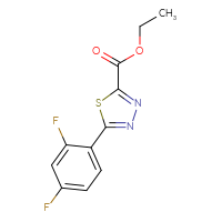 Chemical structure of ethyl 5-(2,4-difluorophenyl)-1,3,4-thiadiazole-2-carboxylate - CSSB00050578747