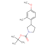 Chemical structure of tert-butyl 3-(4-methoxy-2-methylphenyl)pyrrolidine-1-carboxylate - CSSB00011086642