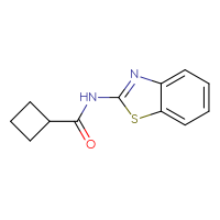 Chemical structure of N-(1,3-benzothiazol-2-yl)cyclobutanecarboxamide - CSSB00026373913