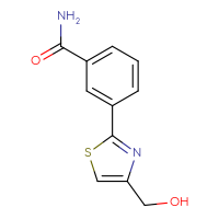 Chemical structure of 3-[4-(hydroxymethyl)-1,3-thiazol-2-yl]benzamide - CSSB01416124745