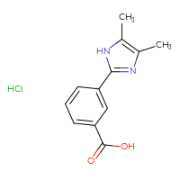 Chemical structure of 3-(4,5-dimethyl-1H-imidazol-2-yl)benzoic acid hydrochloride - CSSB21432442455