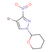Chemical structure of 4-bromo-3-nitro-1-(oxan-2-yl)-1H-pyrazole - CSSB00011094751