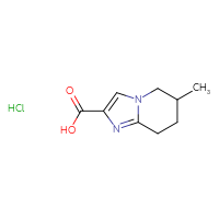 Chemical structure of 6-methyl-5H,6H,7H,8H-imidazo[1,2-a]pyridine-2-carboxylic acid hydrochloride - CSSB00025775836