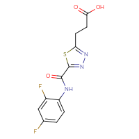 Chemical structure of 3-{5-[(2,4-difluorophenyl)carbamoyl]-1,3,4-thiadiazol-2-yl}propanoic acid - CSSB00020596330