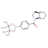 Chemical structure of rac-(3aR,6aR)-1-[4-(4,4,5,5-tetramethyl-1,3,2-dioxaborolan-2-yl)benzoyl]-octahydrocyclopenta[b]pyrrole - CSSB21332841676