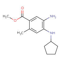 Chemical structure of methyl 5-amino-4-(cyclopentylamino)-2-methylbenzoate - CSSB02495350767