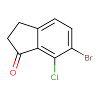Chemical structure of 6-bromo-7-chloro-2,3-dihydro-1H-inden-1-one - CSSB00010265143