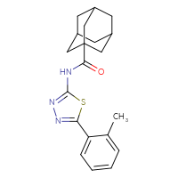 Chemical structure of N-[5-(2-methylphenyl)-1,3,4-thiadiazol-2-yl]adamantane-1-carboxamide - CSSB00121661111