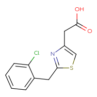 Chemical structure of 2-{2-[(2-chlorophenyl)methyl]-1,3-thiazol-4-yl}acetic acid - CSSB00005568764