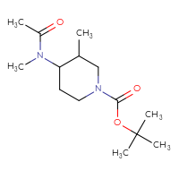 Chemical structure of tert-butyl 3-methyl-4-(N-methylacetamido)piperidine-1-carboxylate - CSSB02359476290