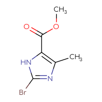 Chemical structure of methyl 2-bromo-4-methyl-1H-imidazole-5-carboxylate - CSSB00020686104
