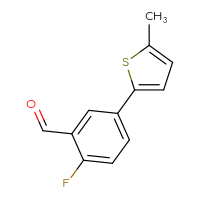 Chemical structure of 2-fluoro-5-(5-methylthiophen-2-yl)benzaldehyde - CSSB00012316669