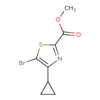 Chemical structure of methyl 5-bromo-4-cyclopropyl-1,3-thiazole-2-carboxylate - CSSB00010115451
