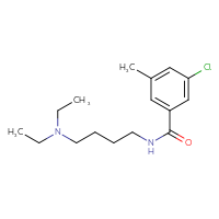 Chemical structure of 3-chloro-N-[4-(diethylamino)butyl]-5-methylbenzamide - CSSB02037560026