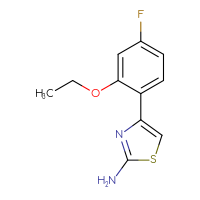 Chemical structure of 4-(2-ethoxy-4-fluorophenyl)-1,3-thiazol-2-amine - CSSB06593411046