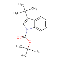 Chemical structure of tert-butyl 3-tert-butyl-1H-indole-1-carboxylate - CSSB06590371780